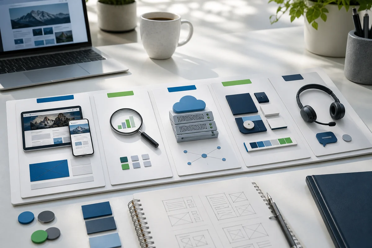 E-commerce development planning board for product pages, checkout, payments, and online store support E-commerce development planning board for product pages, checkout, payments, and online store support